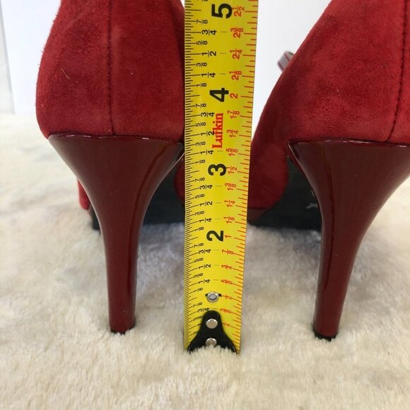 Alfani Red Suede Platform Stiletto Pump Heels Size 7.5M - Picture 5 of 13